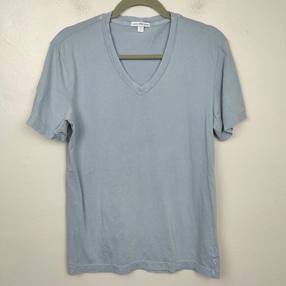 Standard‎ James Perse Short Sleeve V-Neck T-Shirt Mens 1 Small Blue 100% Cotton - Picture 1 of 10